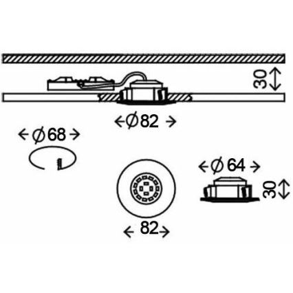 Briloner 8312-019 - Einbauleuchte für Badezimmer LED/5W/230V IP23