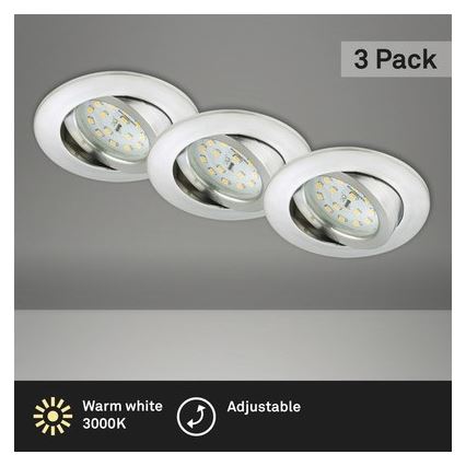 Briloner 8312-039 - SET 3x LED-Einbauleuchte für Badezimmer LED/5W/230V IP23