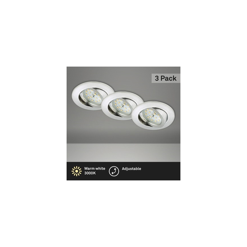 Briloner 8312-039 - SET 3x LED-Einbauleuchte für Badezimmer LED/5W/230V IP23