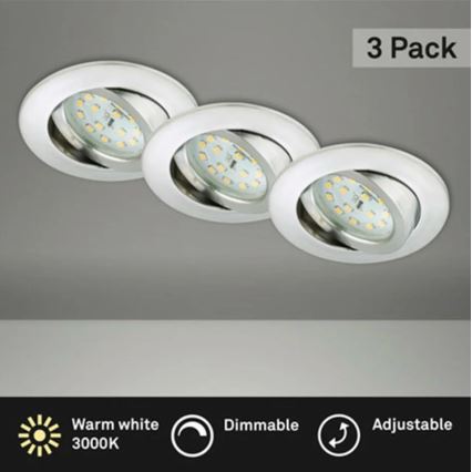 Briloner 8317-039 - SET 3x Dimmbare LED-Einbauleuchte für Badezimmer LED/5,5W/230V IP23