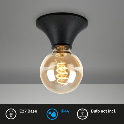 Briloner - Deckenleuchte für Badezimmer, 1x E27/10W/230V, IP44, schwarz
