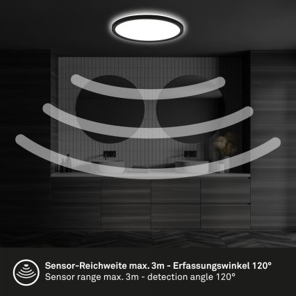 Briloner - LED-Badezimmer-Deckenleuchte mit Sensor MOVE LED/18W/230V IP44 Ø 29 cm weiß