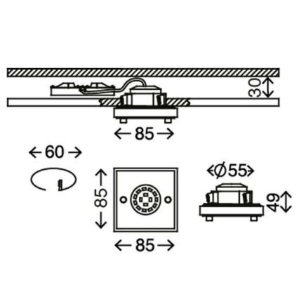 Briloner - LED-Badezimmer-Einbauleuchte ATTACH LED/5W/230V IP44