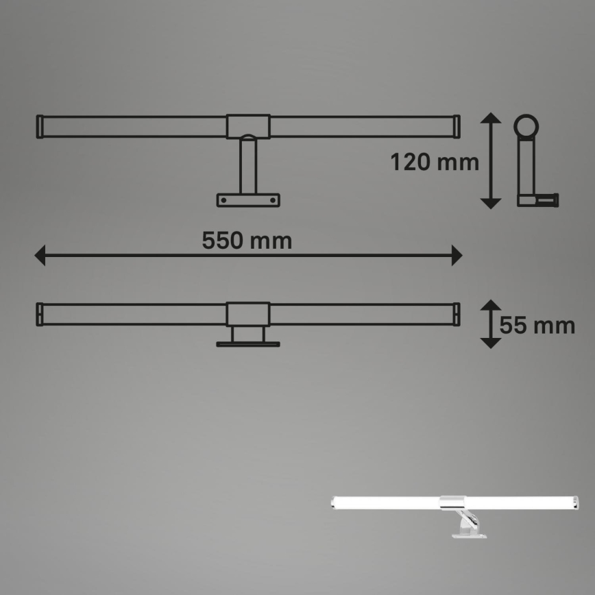 Briloner - LED-Spiegelleuchte SALA LED/8W/230V 4000K IP44 55 cm