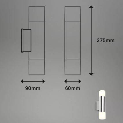 Briloner - LED-Badezimmer-Wandleuchte 2xGU10/4,8W/230V IP44 3000K glänzender Chrom