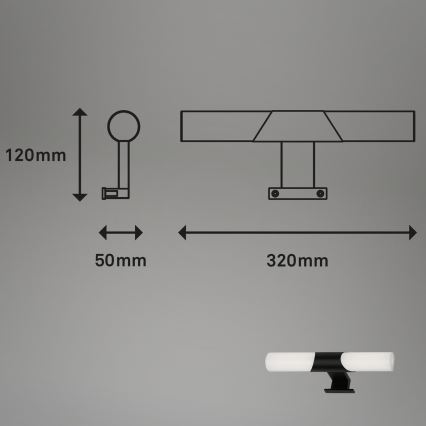 Briloner - LED-Badspiegelleuchte LED/7W/230V 4000K IP44 32 cm schwarz