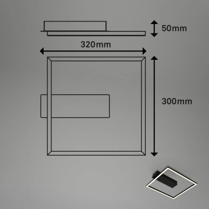 Briloner - LED Deckenleuchte FRAME LED/14W/230V 3000K 30x32 cm schwarz