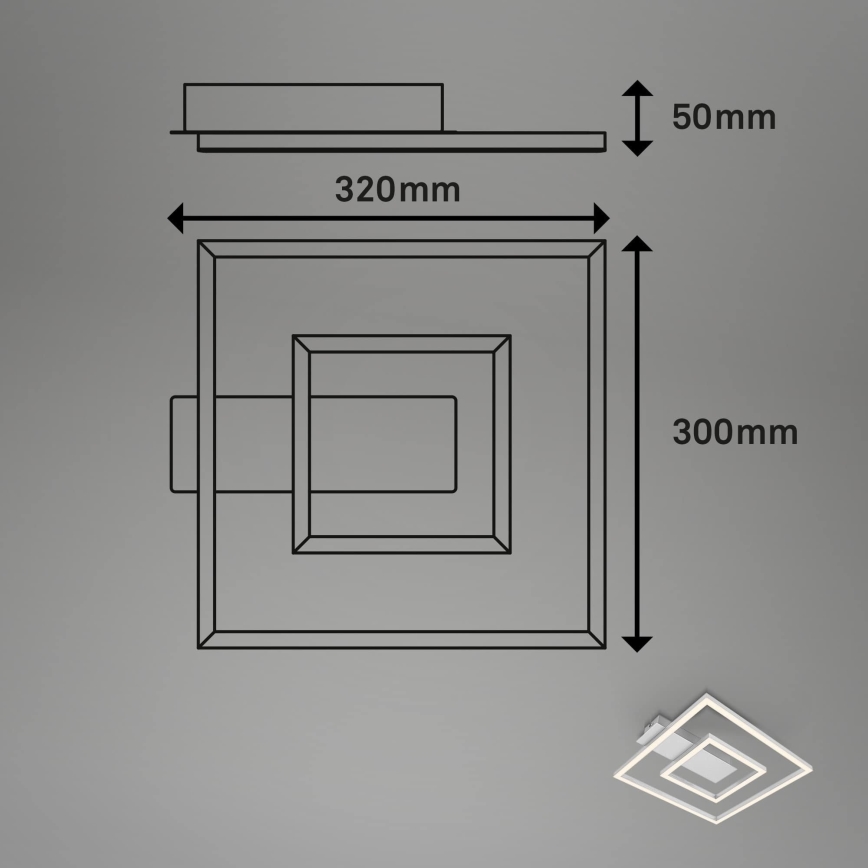Briloner - LED-Deckenleuchte FRAME LED/22W/230V 3000K 30x32 cm matt-chrom
