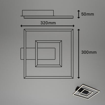 Briloner - LED Deckenleuchte FRAME LED/22W/230V 3000K 30x32 cm schwarz