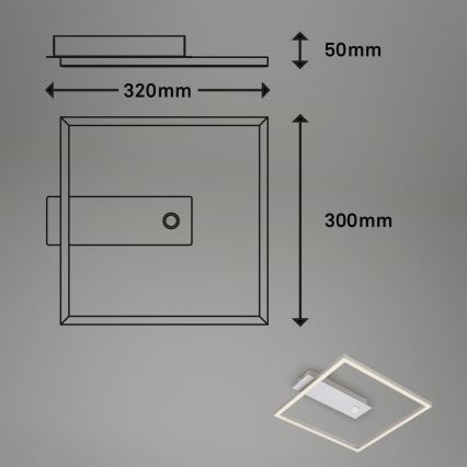Briloner - LED-Deckenleuchte mit Bewegungs- und Dämmerungssensor FRAME LED/14W/230V 3000K 30x32 cm matt-chrom