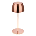 Briloner - MINI-LED-Außen-Tischlampe, dimmbar, wiederaufladbar, Touch-Bedienung, 2,5 W/5 V, IP44, 1800 mAh, kupferfarben