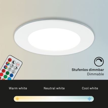 Briloner - SET 3x RGBW Dimmbare LED-Badezimmer-Einbauleuchte LED/4,8W/230V 3000-6500K IP65 + Fernbedienung