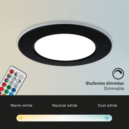 Briloner - SET 3x LED RGBW Dimmbare, abgehängte Badezimmer-Deckenleuchte LED/4,8W/230V 3000-6500K IP65 + Fernbedienung