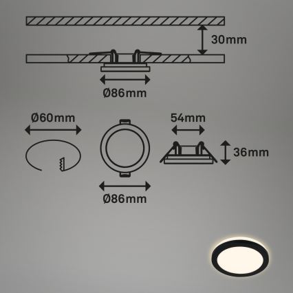 Briloner - SET 3x LED-Deckenleuchte für das Badezimmer LED/3W/230V IP44