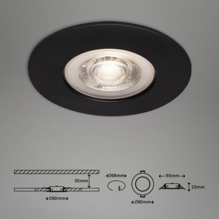 Briloner - SET 3x LED-Deckenleuchte für das Badezimmer LED/4,9W/230V IP44 schwarz