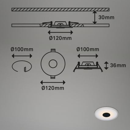 Briloner - SET 3x LED-Deckenleuchte für das Badezimmer LED/6W/230V IP44 schwarz