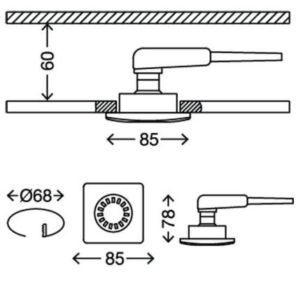 Briloner - SET 3xLED Badezimmer Einbauleuchte ATTACH 3xGU10/4W/230V IP44