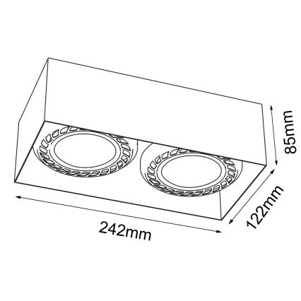 Brosline - Deckenspot 2xGU10/18W/230V weiß