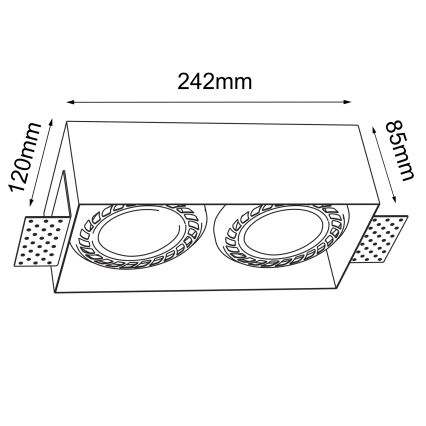 Brosline - Einbauleuchte 2xGU10/18W/230V schwarz