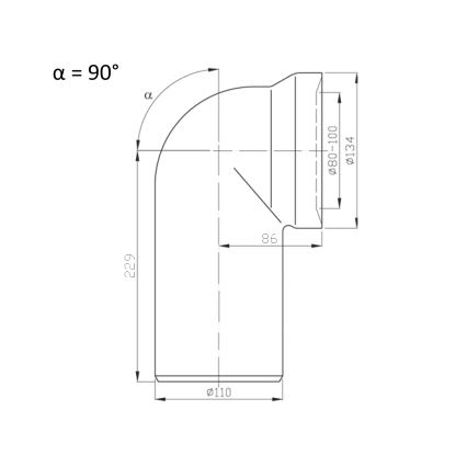 Bruckner - 90°-Toilettenschüssel-Anschluss 11 cm weiß