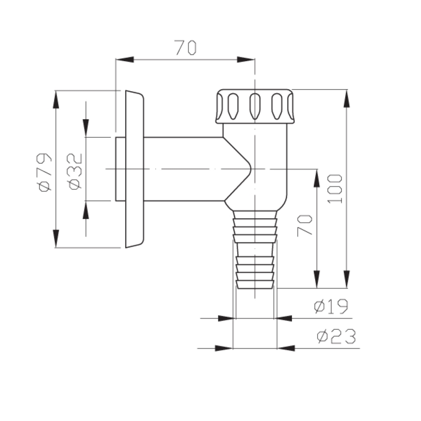 Bruckner - Außensiphon für Waschmaschine DN32 weiß