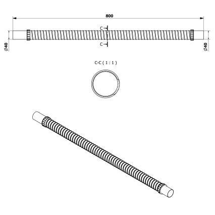 Bruckner - Flexibles Verbindungsrohr 80 cm weiß