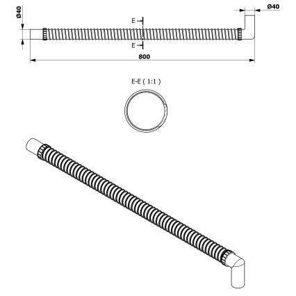 Bruckner - Flexibles Verbindungsrohr Bogen 80 cm weiß