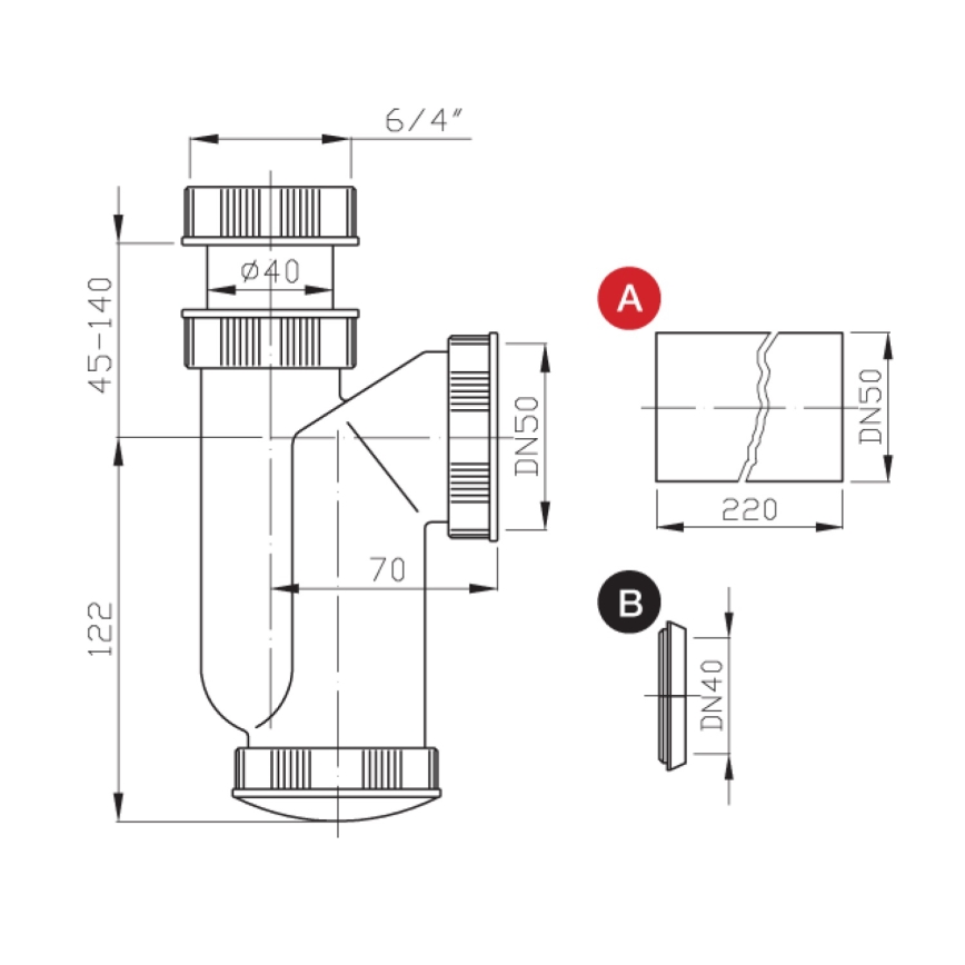 Bruckner - Siphon DN50 weiß