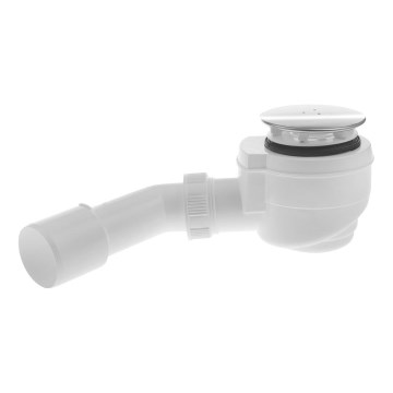 Bruckner - Siphon für Duschwanne DN40/50 weiß/poliert Edelstahl