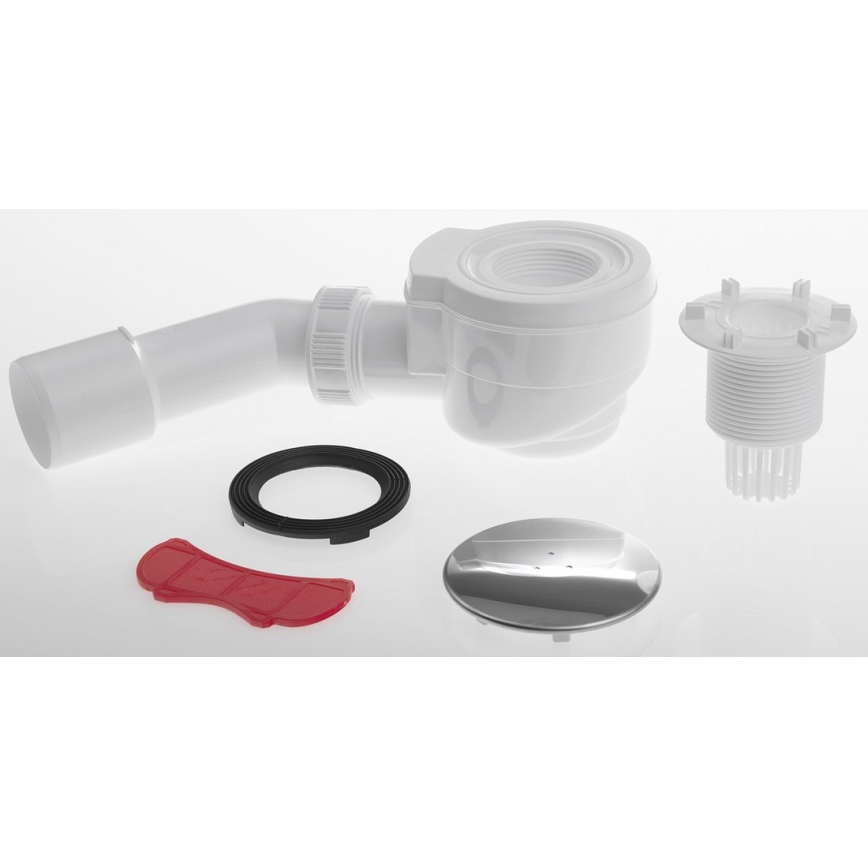 Bruckner - Siphon für Duschwanne DN40/50 weiß/poliert Edelstahl