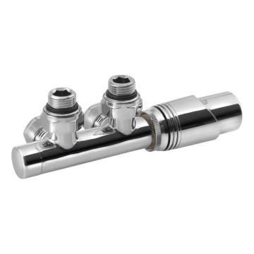 Bruckner - Thermostatisches Verbindungsset für Mittelanschluss WICHER glänzendes Chrom
