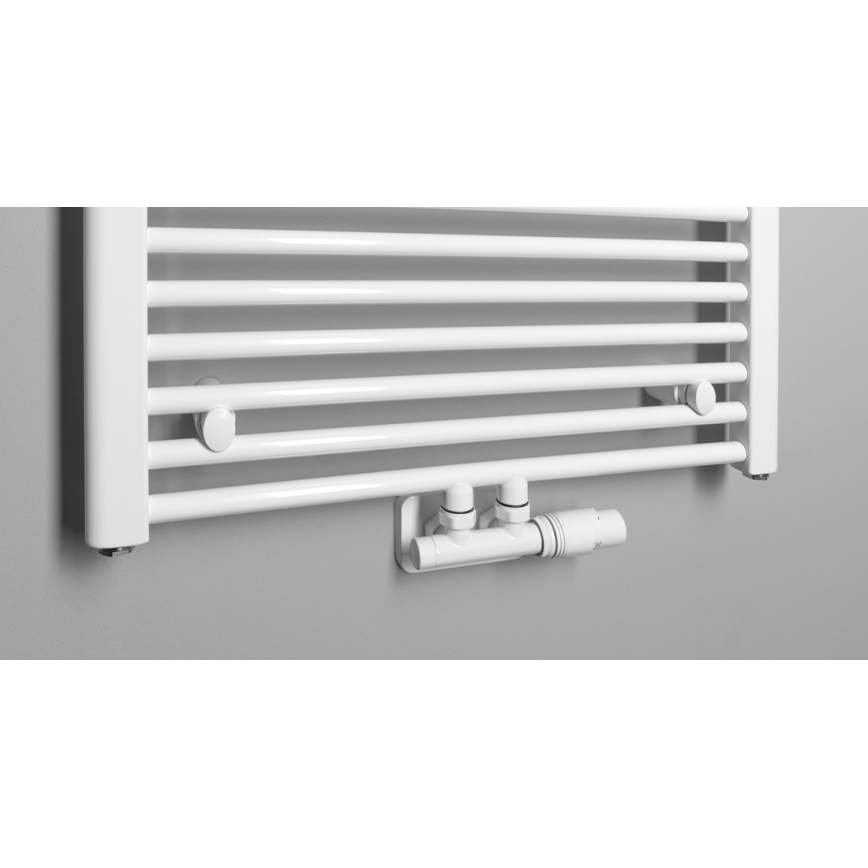 Bruckner - Thermostatisches Verbindungsset für Mittelanschluss WICHER weiß