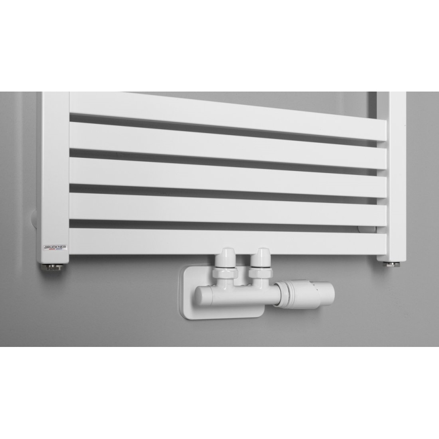 Bruckner - Thermostatisches Verbindungsset für Mittelanschluss WICHER weiß