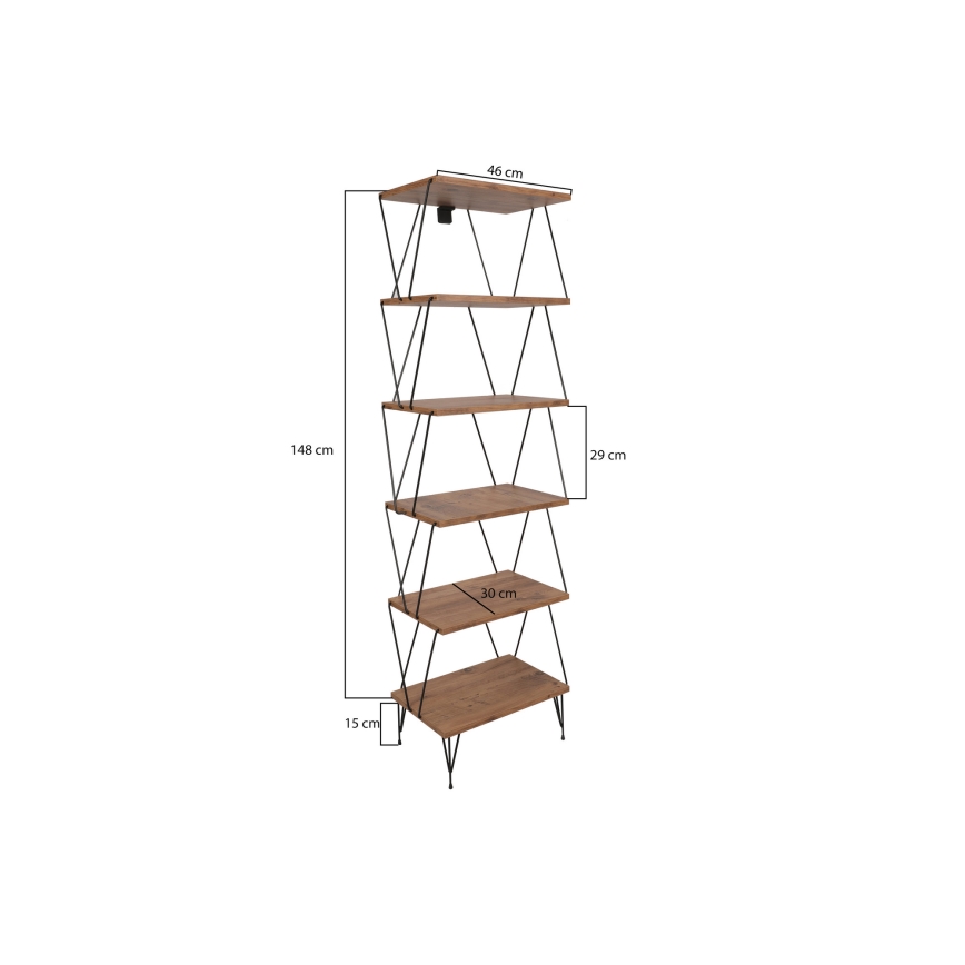 Bücherregal BALABAN 165x48 cm braun/schwarz