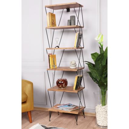 Bücherregal BALABAN 165x48 cm braun/schwarz