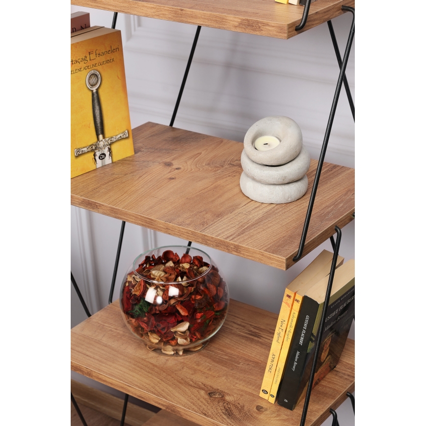 Bücherregal BALABAN 165x48 cm braun/schwarz