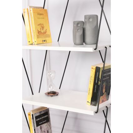 Bücherregal BALABAN 165x48 cm weiß/schwarz