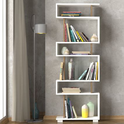 Bücherregal BLOK 165x60 cm weiß/braun