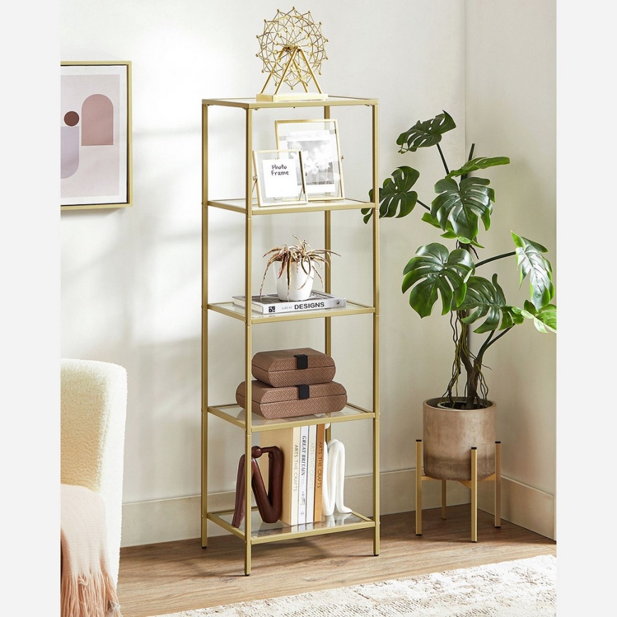 Bücherregal GLASY 40x125x30 cm gold