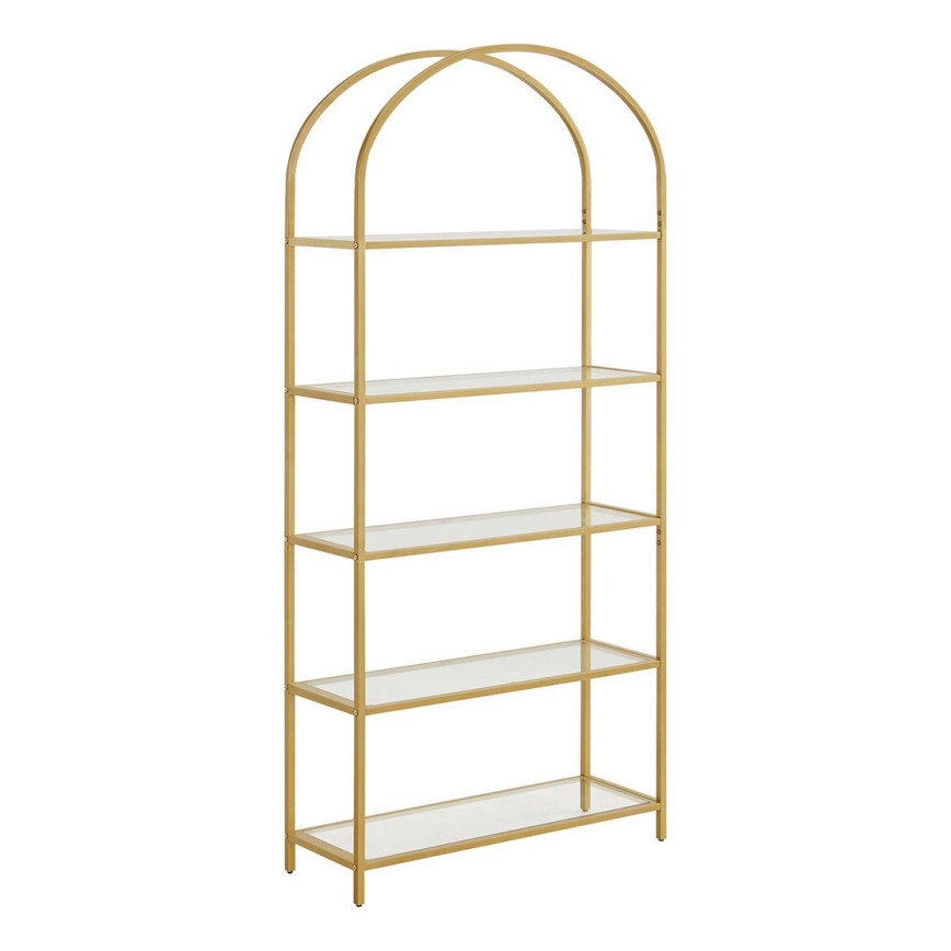Bücherregal GLASY, goldfarben