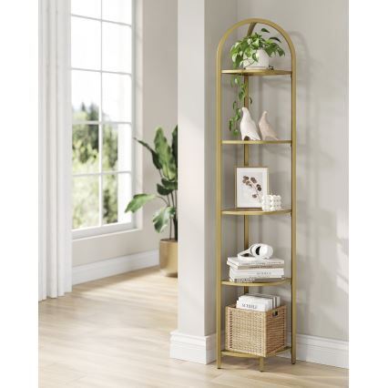 Bücherregal GLASY, goldfarben