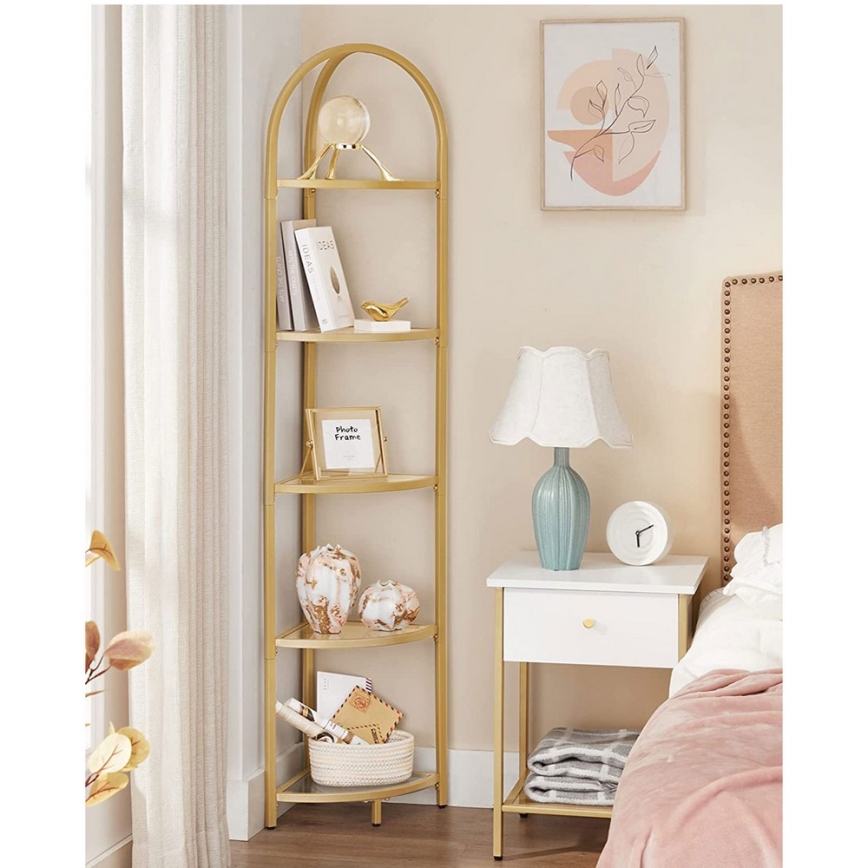 Bücherregal GLASY, goldfarben