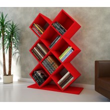 Bücherregal KUMSAL 129x90 cm rot