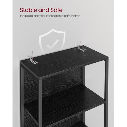 Bücherregal mit integrierter Beleuchtung NAVARO 60x179x30 cm schwarz