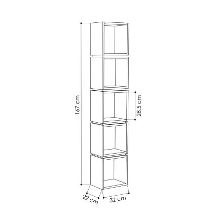 Bücherregal MULTI 167x32 cm weiß/gelb