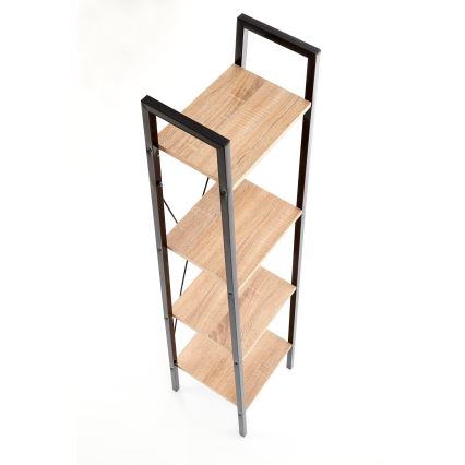 Bücherregal NARVIK 148x34 cm schwarz/Sonoma-Eiche