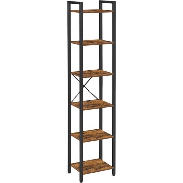 Bücherregal NAVARO 40x179x30 cm braun/schwarz