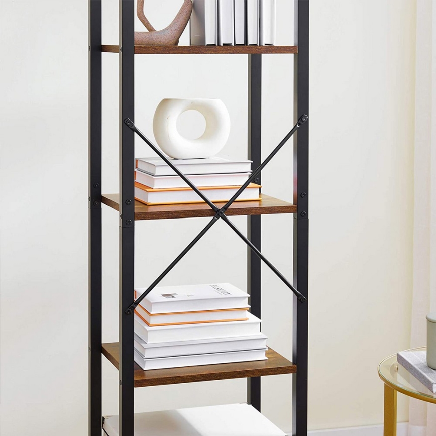 Bücherregal NAVARO 40x179x30 cm braun/schwarz