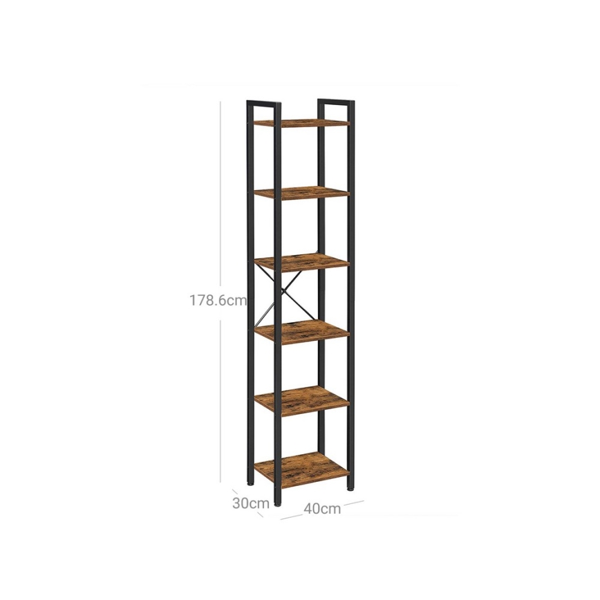 Bücherregal NAVARO braun/schwarz
