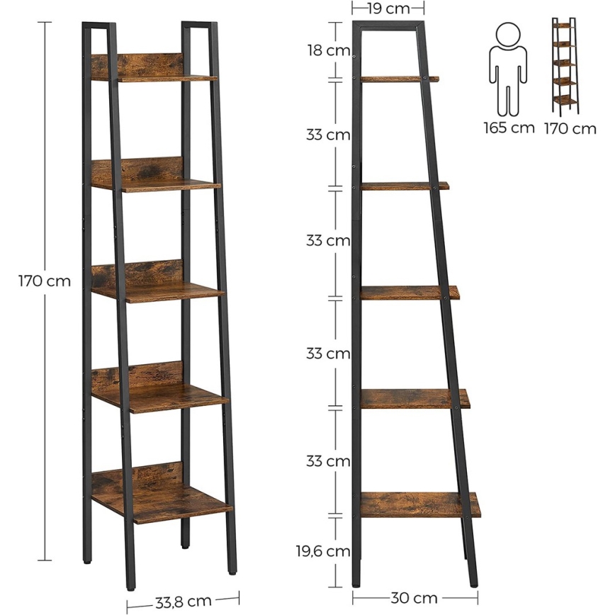 Bücherregal NAVARO braun/schwarz